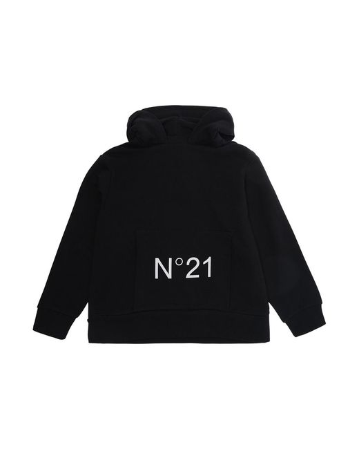 N°21 Black Hoodie Cotton Hoods & Sweatshirts for men