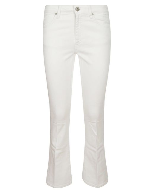 Dondup White Dy Super Skinny Bootcut Jeans In Bull Stretch