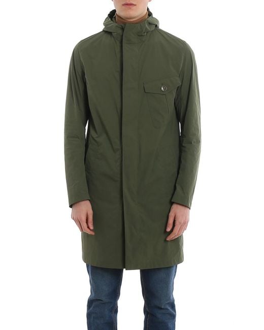 Herno Green Coat Pa0069U-12309 Open,Cream Clothing for men