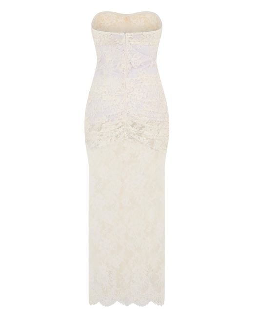 The Mannei White Long Lace Dress Cotton