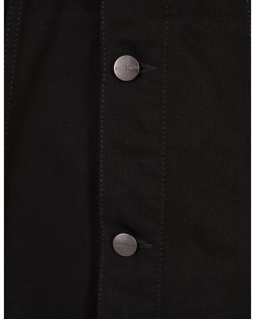 Palm Angels Black Denim Jacket With Logo for men