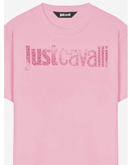 Just Cavalli Pink Cotton T-Shirt T-Shirts & Jerseys