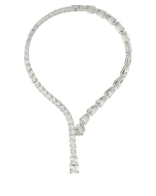 Swarovski Multicolor Embellished Metal Matrix Necklace