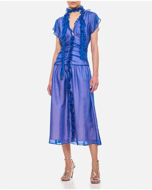 Saks Potts Blue Blaire Silk Dress