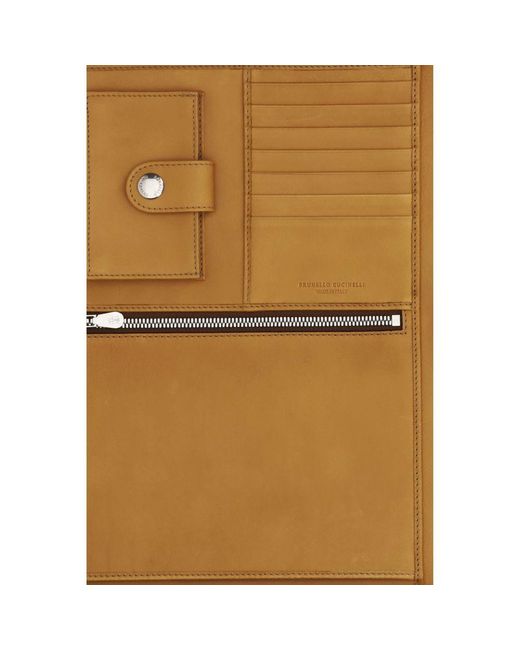 Brunello Cucinelli Brown Calf Leather Bos Taurus Wallet for men