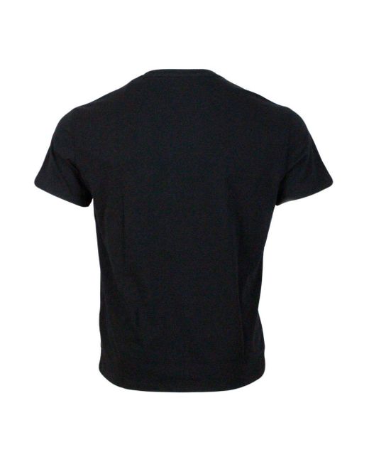 Armani Black Logo-Printed Crewneck T-Shirt for men