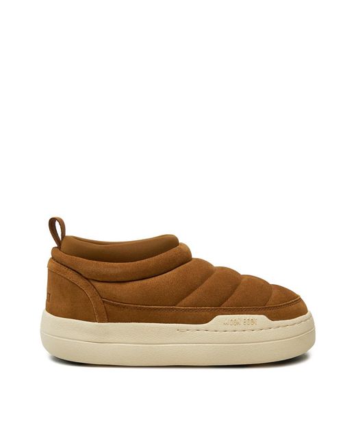 Moon Boot Brown Park Soft Suede Sneakers for men