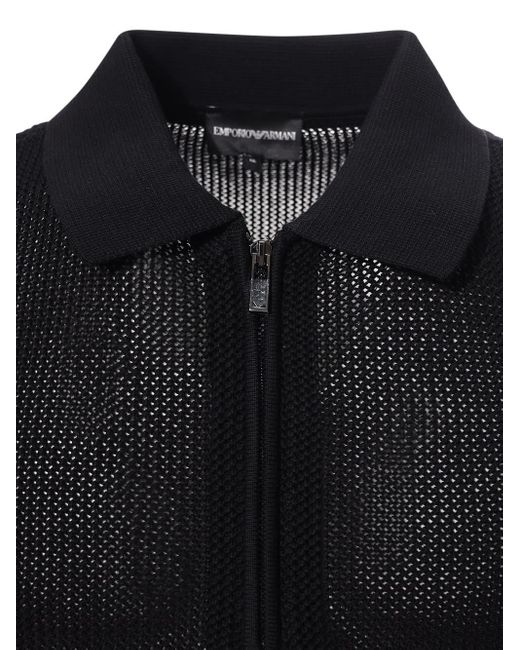 Emporio Armani Black Polo Neck Sweater for men