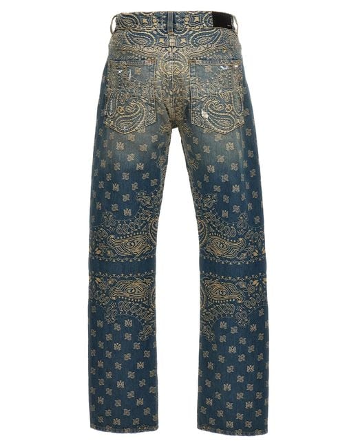 Amiri Blue Bandana Jaquard Jeans for men