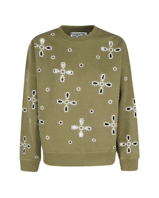 Essentiel Antwerp Green Jix Embroidered Sweatshirt