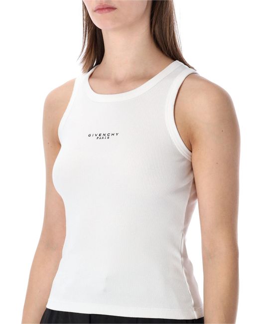 Givenchy White Paris Cotton Tank Top