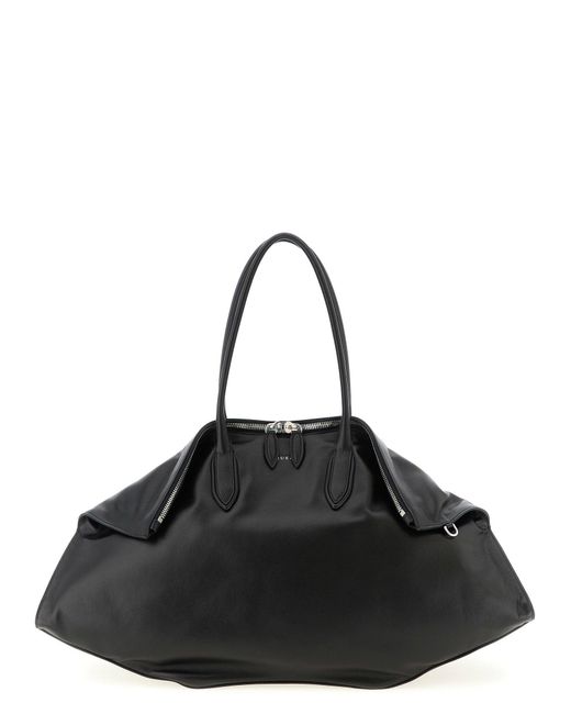 McQueen Black Maxi Manta Shoulder Bag