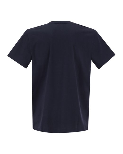 Fay Blue Cotton T-Shirt With Pocket for men