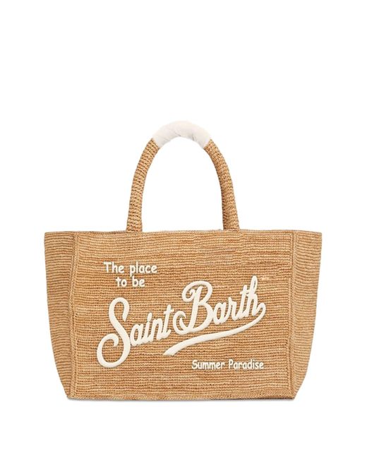 Mc2 Saint Barth Natural Mini Vanity Shopping Bag In Raffia