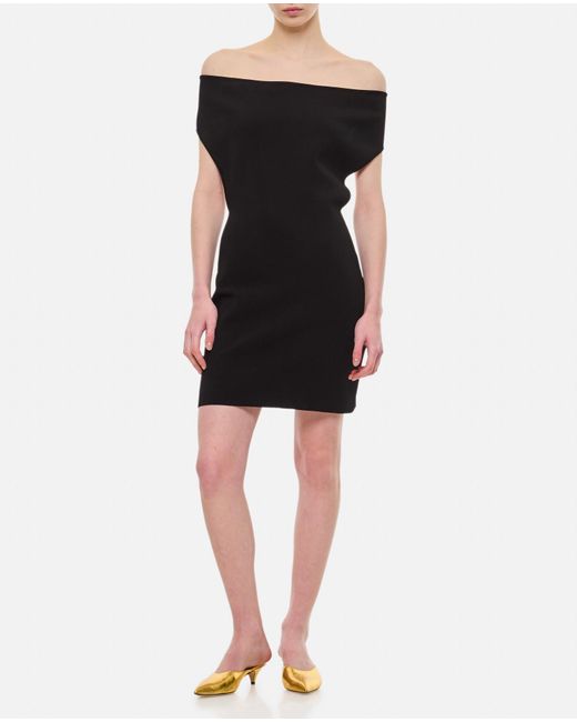 Jacquemus Black Off-The-Shoulder Short Dress