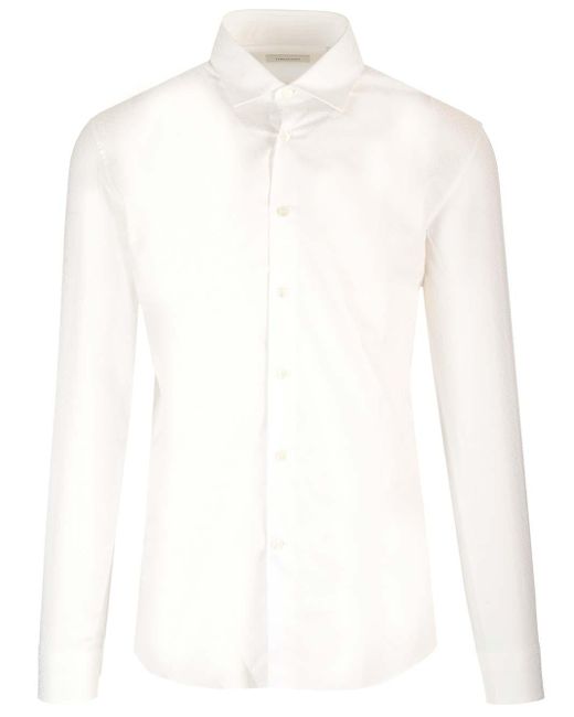 Ferragamo White Gancini All Over Shirt for men