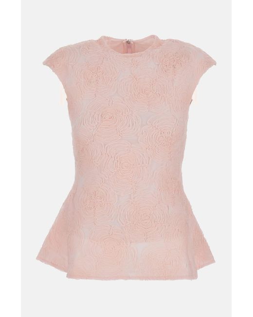 ROTATE BIRGER CHRISTENSEN Pink Sleeveless Mesh Top