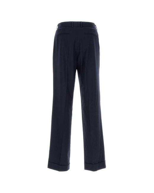 Casablanca Blue Wool Trousers With Crease for men