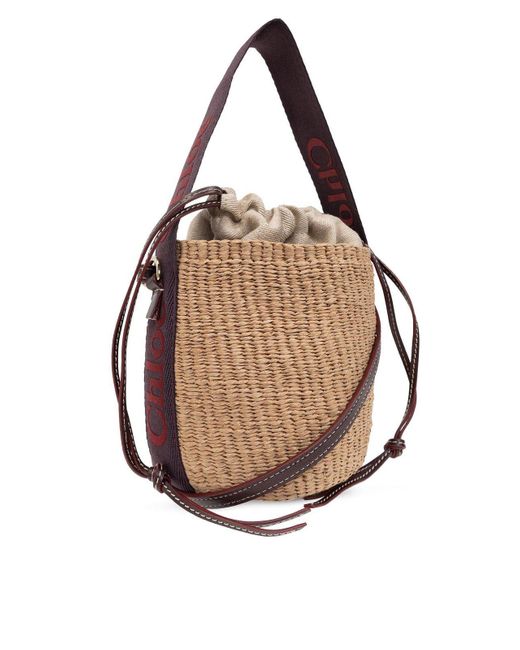 Chloé Natural Woody Drawstring Small Basket Bag