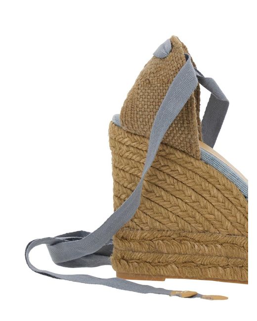 Castaner Blue Chiara Wedges With Rounded Toe And High Heel