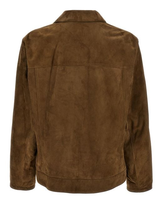Brioni Brown Suede Blouse for men