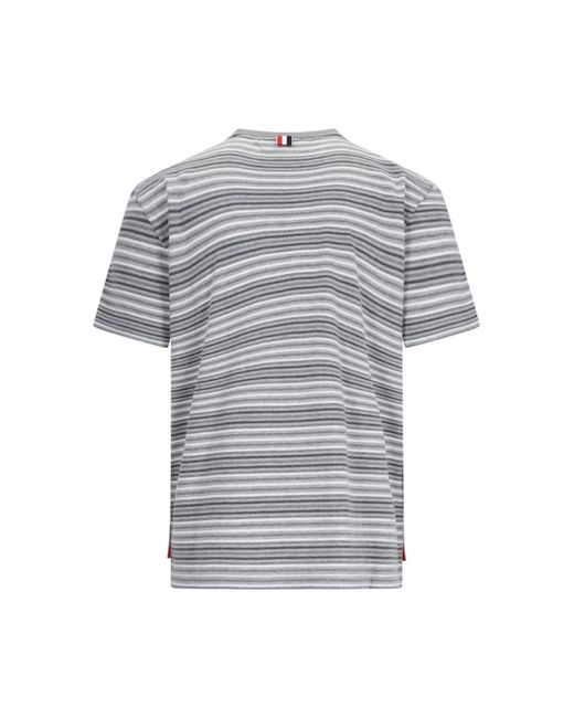 Thom Browne Gray Polo Striped T-shirt for men