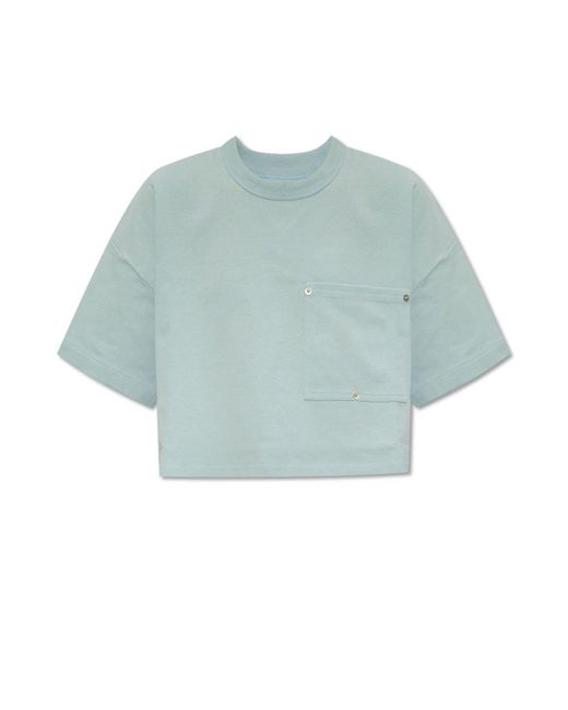 Bottega Veneta Blue Cropped T-shirt,