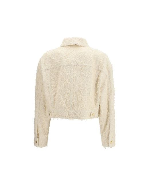 Brunello Cucinelli Natural Beige Cotton Denim Jacket