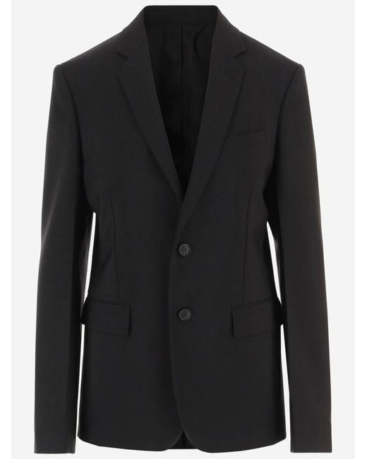 Fendi Black Jacket Mohair And Wool