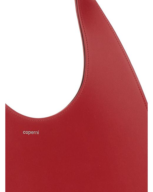 Coperni Red Heart-Shaped Handbag With Embossed Logo Lettering On The Front
