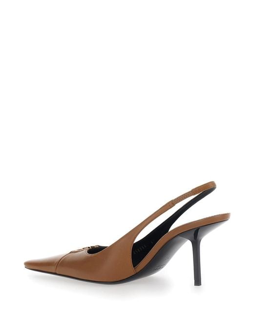 Saint Laurent Brown Pumps Babylone Leather Lamb