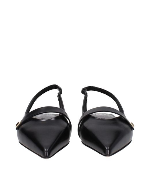 Max Mara Black Leather Ballet Flats