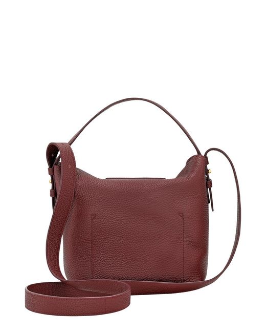 Longchamp Red Shoulder Bag Leather Calf