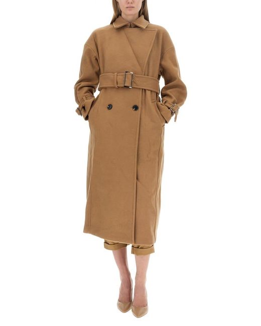 Michael Kors Brown Wool Blend Trench Coat