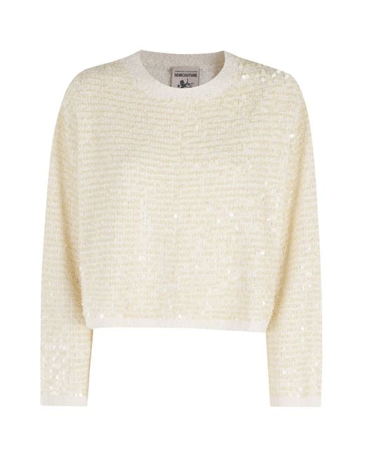 Semicouture White Maglia Aroa Cotone