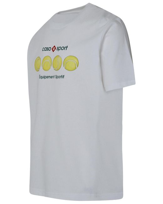 Casablancabrand Gray Casa Sport White Organic Cotton T-shirt for men