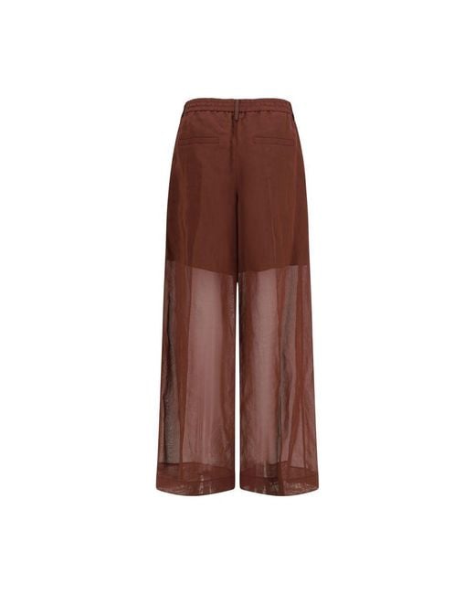 Brunello Cucinelli Brown Cotton Casual Pants