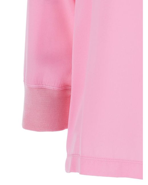 Jucca Pink Long Sleeve Top With Round Neck Shirts And Blouses
