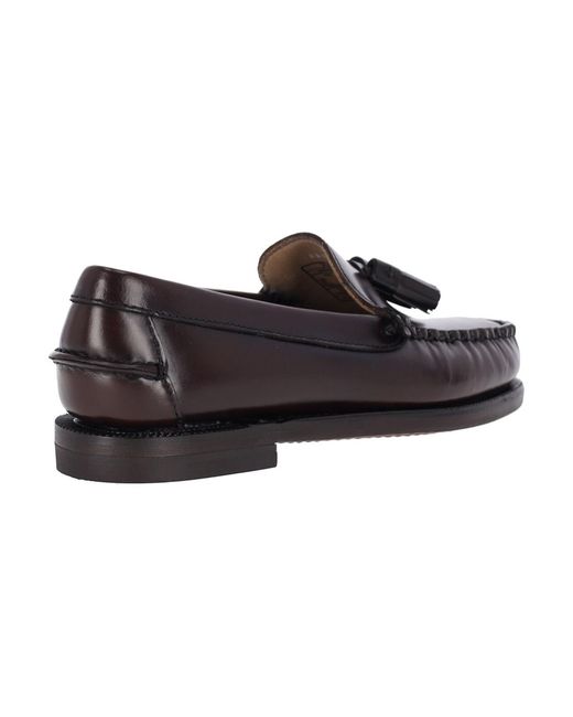 Sebago Black Flat Shoes Leather