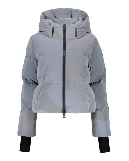 Herno Women's Blue Down Jacket With Hood And Modern Design