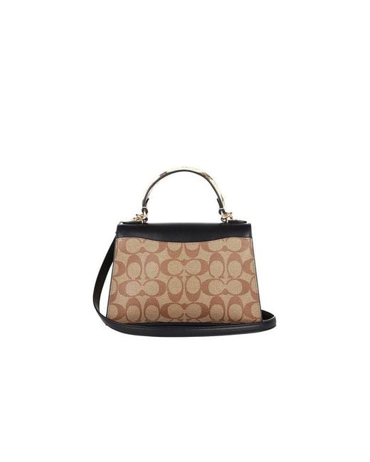 COACH Multicolor Satchel Bag-Khaki Multi/Khaki Coated Canvas/Leather Satchel-Bags