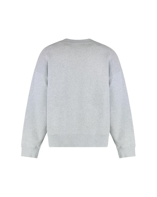 Palm Angels Gray Cotton Sweatshirt With Logo Sweatshirts for men
