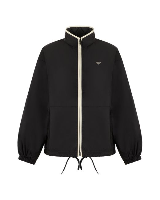 Prada Black Windbreaker Re-Nylon Polyamide Trench & Raincoats