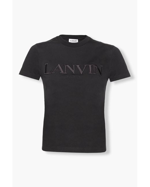 Lanvin Black Logo Embossed T-Shirt