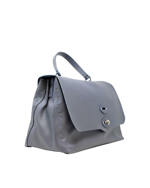 Zanellato Gray 6800 0380000 Z0530 Postina Pura 2.0 Luxethic Blue M Handbag