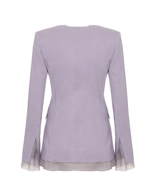 Pinko Purple Gallina Single-Breasted One Button Jacket