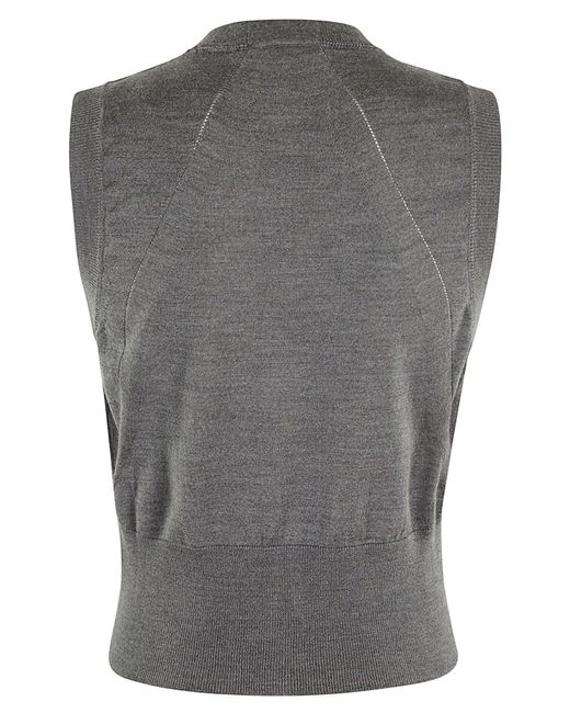 Semicouture Gray Wool Vest