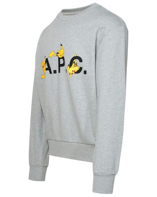 A.P.C. Gray 'pokémon Pikachu' Grey Cotton Sweatshirt for men