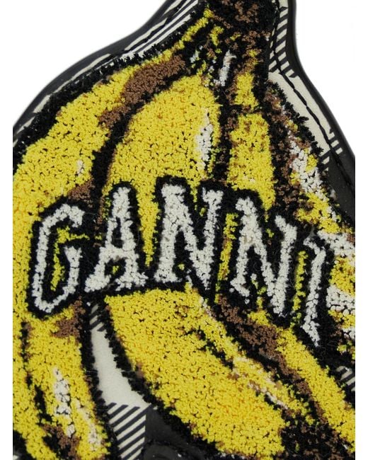 Ganni Multicolor Banana Shaped Keyring With Logo Lettering On The Front