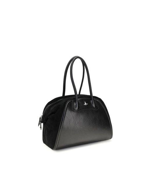Vivienne Westwood Black Calf Leather Bos Taurus Shoulder Bag